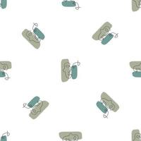 Surreal Faces One Line Seamless Pattern . Abstract Minimalistic Art design for print, cover, wallpaper, Minimal and natural wall art. Vector illustration on white background.