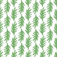 Green leafs seamless pattern. Vector hand drawn botanical illustration. Pretty scandi style for fabric, textile, wallpaper. Digital paper in white background