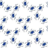 Spider vector seamless pattern on a white background. Insect pattern print on textiles, paper, wrapping paper theme