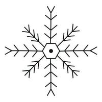 Black snowflake icon isolated on white background. Christmas and New year design element, frozen symbol, Vector illustration