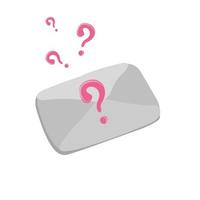 Hand-drawn envelope with question mark vector