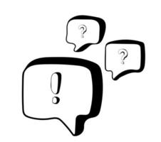 Speech message bubbles with question and Exclamation marks vector