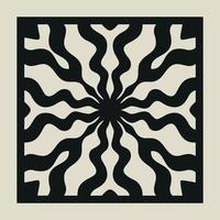 Laser cut vector Decotative panel. Cutout silhouette with geometric Ornament Pattern. Square Template for cnc cutting, panels of wood, metal, paper, plastic