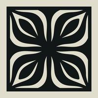 Laser cut vector Decotative panel. Cutout silhouette with geometric Ornament Pattern. Square Template for cnc cutting, panels of wood, metal, paper, plastic