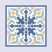 Vector Seamless Moroccan mosaic Tile with colorful Patchwork. Vintage blue Portugal azulejo, Mexican talavera, Italian majolica Ornament, Arabesque motif or spanish ceramic Mosaic