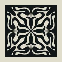 Laser cut vector Decotative panel. Cutout silhouette with geometric Ornament Pattern. Square Template for cnc cutting, panels of wood, metal, paper, plastic