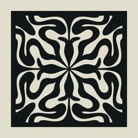 Laser cut vector Decotative panel. Cutout silhouette with geometric Ornament Pattern. Square Template for cnc cutting, panels of wood, metal, paper, plastic