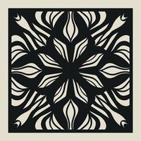 Laser cut vector Decotative panel. Cutout silhouette with geometric Ornament Pattern. Square Template for cnc cutting, panels of wood, metal, paper, plastic