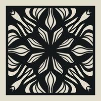 Laser cut vector Decotative panel. Cutout silhouette with geometric Ornament Pattern. Square Template for cnc cutting, panels of wood, metal, paper, plastic