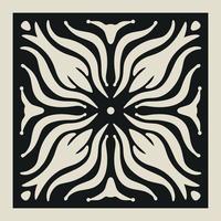Laser cut vector Decotative panel. Cutout silhouette with geometric Ornament Pattern. Square Template for cnc cutting, panels of wood, metal, paper, plastic