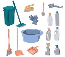 Cleaning service tools set vector