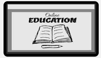 Online Education Doodle Concept. vector