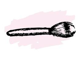 Hand drawn makeup brush vector