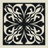 Laser cut vector Decotative panel. Cutout silhouette with geometric Ornament Pattern. Square Template for cnc cutting, panels of wood, metal, paper, plastic