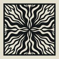 Laser cut vector Decotative panel. Cutout silhouette with geometric Ornament Pattern. Square Template for cnc cutting, panels of wood, metal, paper, plastic