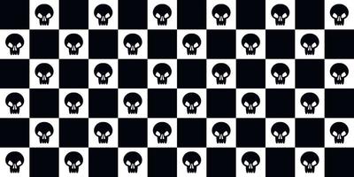 Emo and Goth checkered seamless patterns with skulls.  2000s black and white background. Retro 90s, 00s aesthetic vector