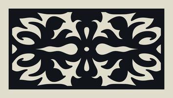 Vector Laser cut decorative Template of lace pattern with Vintage baroque ornament for die cutting or wood carving, element for wedding invitation card