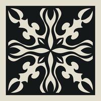 Laser cut vector Decotative panel. Cutout silhouette with geometric Ornament Pattern. Square Template for cnc cutting, panels of wood, metal, paper, plastic