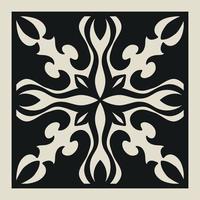 Laser cut vector Decotative panel. Cutout silhouette with geometric Ornament Pattern. Square Template for cnc cutting, panels of wood, metal, paper, plastic