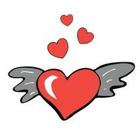 Heart with wings vector