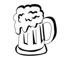 Hand drawn Beer glass in doodle style vector