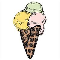 Ice Cream Doodle. Vector illustration