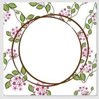 Floral card with hoya carnosa. Place for your text. Square template for greeting card vector