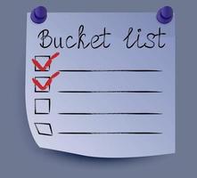 Template of bucket list vector