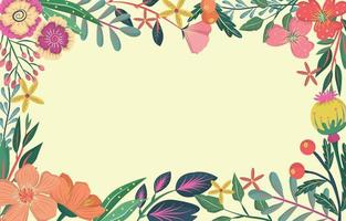 Colorful Spring Floral Frame Background vector