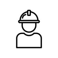 Builder icon illustration. line icon style. icon related to construction. Simple vector design editable