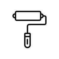 Paint roller icon illustration. line icon style. icon related to construction. Simple vector design editable