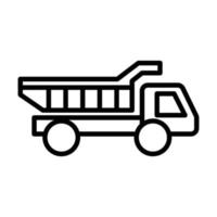 Truck construction icon illustration. line icon style. icon related to dump construction. Simple vector design editable