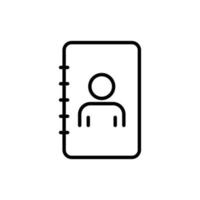 People icon illustration with list. line icon style. suitable for apps, websites, mobile apps. icon related to contact list. Simple vector design editable