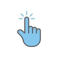 Colored hand touch icon illustration. Two tone icon style. suitable for apps, websites, mobile apps. icon related to click. Simple vector design editable