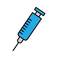 Injection icon illustration. Outline color icon style. icon related to healthcare and medical. Simple vector design editable