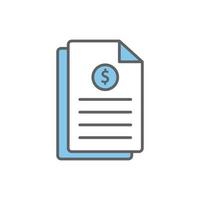 ilustración de icono de lista con dólar. informe de finanzas estilo de icono de dos tonos. adecuado para aplicaciones, sitios web, aplicaciones móviles. icono relacionado con las finanzas. diseño vectorial simple editable vector