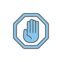 Hand stop icon illustration. stop sign. Two tone icon style. Simple vector design editable