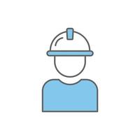 Builder icon illustration. Two tone icon style. icon related to construction. Simple vector design editable