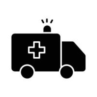 ilustración del icono de ambulancia. estilo de icono de glifo. icono relacionado con la salud y la medicina. diseño vectorial simple editable vector