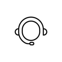 Head icon illustration with headphone. line icon style. suitable for apps, websites, mobile apps. icon related to contact us. Simple vector design editable