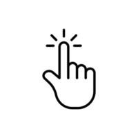 Hand touch icon illustration. line icon style. suitable for apps, websites, mobile apps. icon related to click. Simple vector design editable