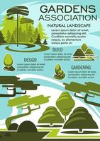 Landscape architecture banner of green tree nature vector