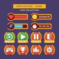 conjunto de iconos utilizados para crear juegos móviles vector