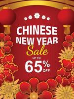 Chinese New Year Sale Poster vector