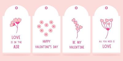 Set of Valentine's day tags for gift boxes, labels, sale shopping labels, banners and more vector