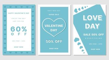 venta del día de san valentín. cartas con fondo de San Valentín de corazones, papel tapiz, volantes, invitación, carteles, folletos y pancartas. vector