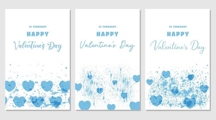 Blue Classic Illustration Happy Valentines Day Poster - Venngage