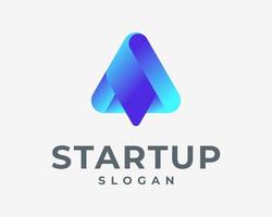 Startup Launch Technology Futuristic Upward Abstract Colorful Vibrant Modern Vector Logo Design