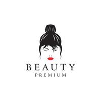 beautiful woman logo for salon spa vector icon illustration design