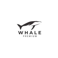 silhouette of whale sea mammal swimming ocean logo design vector icon illustration